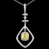 18K Gold 1.03ctw Fancy Diamond Pendant