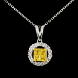 18K Gold 0.75ctw Sapphire & 0.44ctw Diamond Pendan