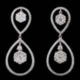 14K White Gold 2.14ctw Diamond Earrings