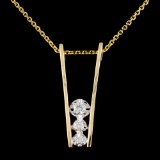 14K Gold 0.25ctw Diamond Pendant