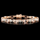 14K Gold 9.15ctw Morganite & 1.50ctw Diamond Brace