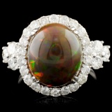 14K Gold 4.45ct Opal & 1.43ctw Diamond Ring