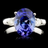 14K Gold 3.07ct Tanzanite & 0.30ctw Diamond Ring