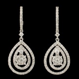 14K Gold 1.27ctw Diamond Earrings