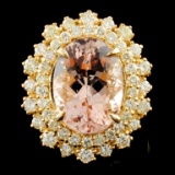 14K Gold 5.60ct Morganite & 1.51ctw Diamond Ring