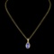 14K Gold 0.47ct Tanzanite & 0.19ctw Diamond Pendan