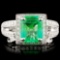 18K Gold 2.17ct Emerald & 0.57ctw Diamond Ring