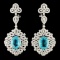 18K Gold 8.40ct Paraiba & 4.52ctw Diamond Earrings