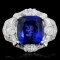 18K Gold 7.65ct Tanzanite & 1.76ct Diamond Ring