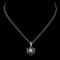 14K Gold 1.68ct Sapphire & 0.05ctw Diamond Pendant