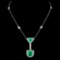 18K Gold 3.03ct Emerald & 1.50ctw Diamond Necklace