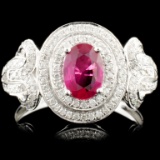 18K Gold 0.68ct Ruby & 0.36ctw Diamond Ring