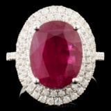 18K Gold 4.69ct Ruby & 0.64ctw Diamond Ring