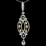 18K Gold 1.24ctw Fancy Diamond Pendant