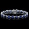 14k Gold 25.00ct Sapphire & 1.00ct Diamond Neckla