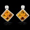 14K Gold 11.50ct Citrine & 2.00ct Diamond Earrings