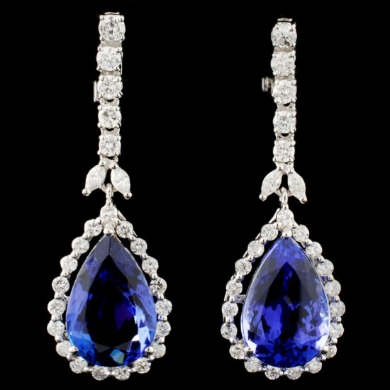 14K White Gold 1.84ctw Fancy Color Diamond Earring