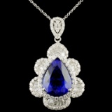 14K White Gold 1.76ct Tsavorite & 1.39ct Diamond N