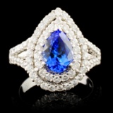 18K White Gold 3.01ct Sapphire & 1.27ct Diamond Ri