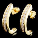 14K Gold 11.00ct Tanzanite & 4.00ct Diamond Earrin