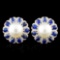 18K Gold 11.00MM Pearl & 0.65ctw Diamond Earrings