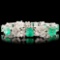 18K Gold 11.92ct Emerald & 2.04ctw Diamond Bracele