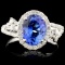 14K Gold 2.20ct Tanzanite & 0.48ctw Diamond Ring