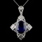 18K White Gold 12.43ct Tanzanite & 1.67ct Diamond