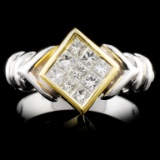 18K Gold 0.58ctw Diamond Ring