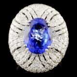 18K Gold 5.56ct Tanzanite & 2.92ctw Diamond Ring