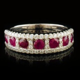 18k White Gold 0.88ct Ruby & 0.39ctw Diamond Ring