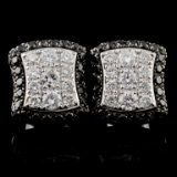 14K White Gold 1.36ctw Fancy Color Diamond Earring