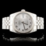 Rolex 18K & SS DateJust 116234 Rodium Roman Super