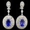 18K Gold 7.32ctw Tanzanite & 4.08ctw Diamond Earri