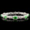 18K Gold 6.47ct Tsavorite & 2.35ctw Diamond Bracel