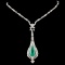 18K Gold 6.50ct Emerald & 2.74ctw Diamond Necklace