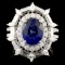 18K Gold 3.19ct Sapphire & 1.91ctw Diamond Ring