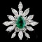 18K White Gold 0.73ct Emerald & 1.51ctw Diamond Ri