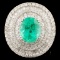 18K Gold 4.58ct Emerald & 3.22ctw Diamond Ring