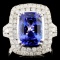 18K Gold 4.22ct Tanzanite & 1.24ctw Diamond Ring