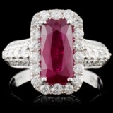 18K White Gold 2.78ct Ruby & 0.73ct Diamond Ring