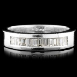 Solid Platinum 0.56ctw Diamond Ring