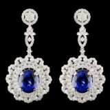 18K Gold 15.63ctw Tanzanite & 5.43ctw Diamond Earr