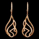 14K Gold 0.89ctw Diamond Earrings