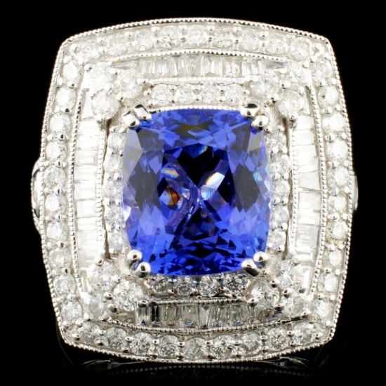 18K Gold 3.44ct Tanzanite & 1.58ctw Diamond Ring