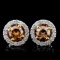 14K White Gold 0.92ctw Fancy Color Diamond Earring