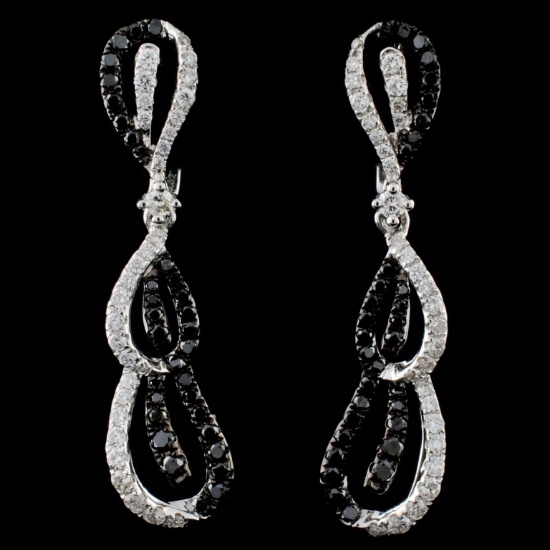 14K White Gold 1.07ctw Fancy Diamond Earrings
