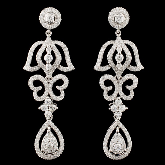 14K Gold 1.77ctw Diamond Earrings