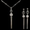 14K Gold 2.89ctw Diamond Necklace & Earrings