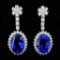 18K Gold 10.09ct Tanzanite & 1.68ct Diamond Earrin